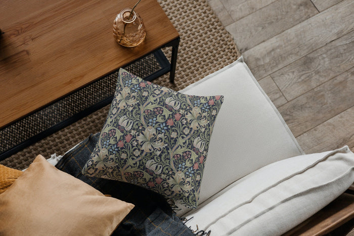 Golden Lily Outdoor Pillows William Morris Dark Floral