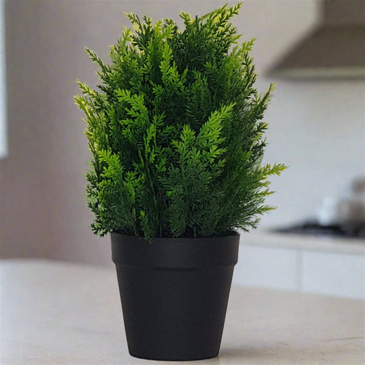 Green Shrub 25cm Life-like Artificial Plant by Criterion -Home Living Store - -