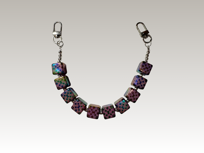 Grey iridescent | Binder Chain Charm | Fits A6 Binders
