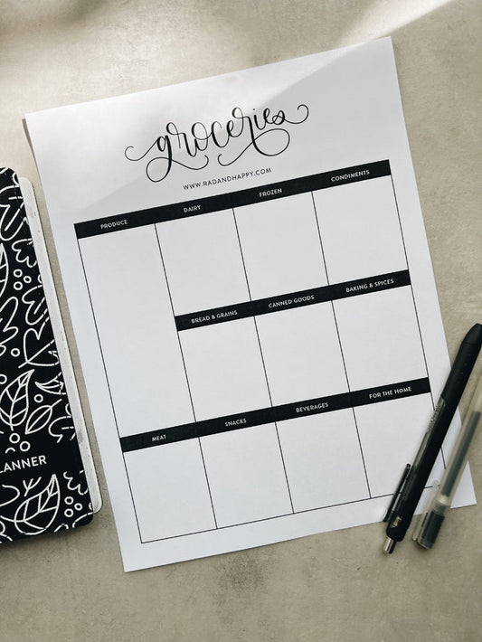 Grocery List Printable