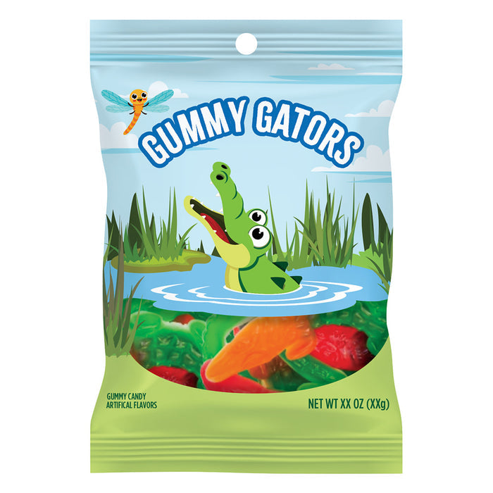 Gummy Gator Candy Peg Bag - 12 Count