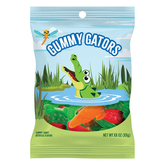 Gummy Gator Candy Peg Bag - 12 Count