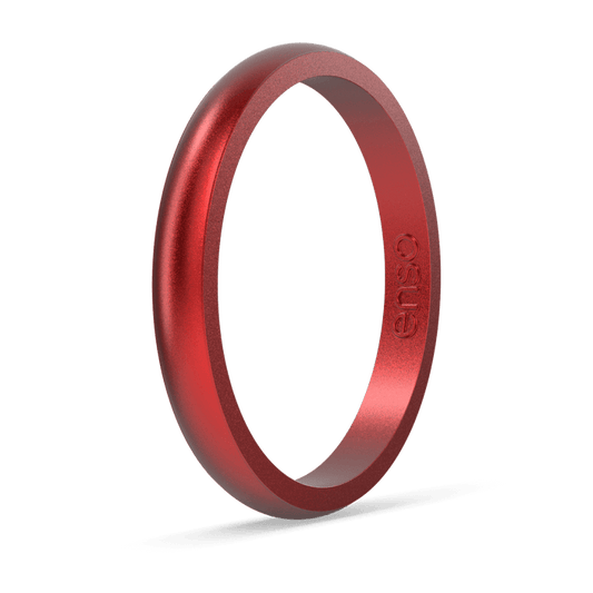 Birthstone Classic Halo Silicone Ring - Ruby