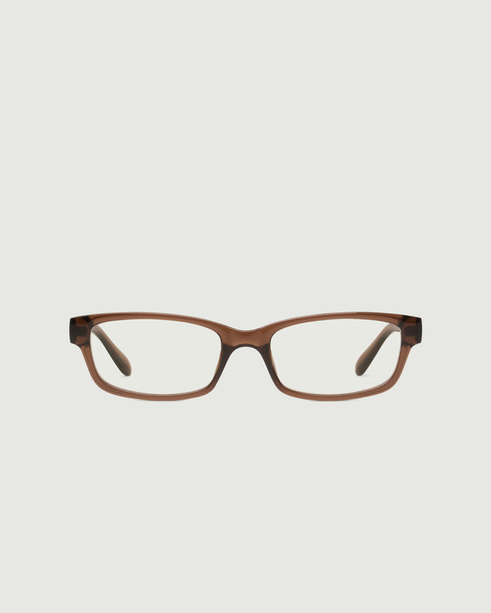Walnut::Han Eyeglasses rectangle Brown recycled polyester front