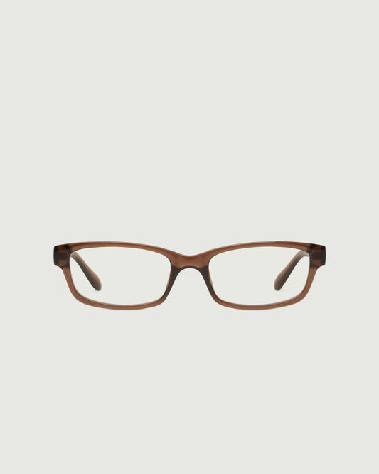 Walnut::Han Eyeglasses rectangle Brown recycled polyester front
