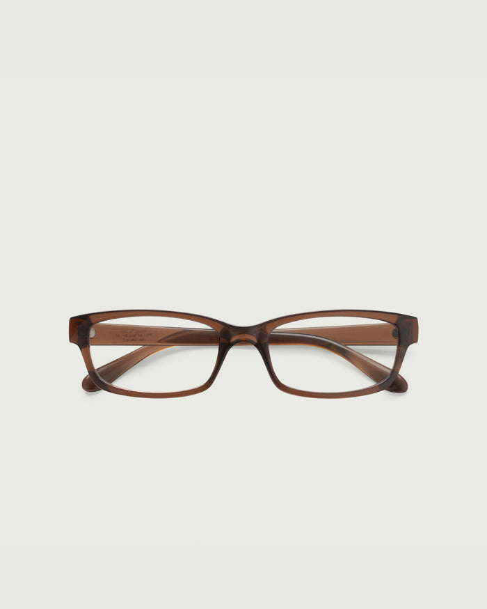Walnut::Han Eyeglasses rectangle Brown recycled polyester top