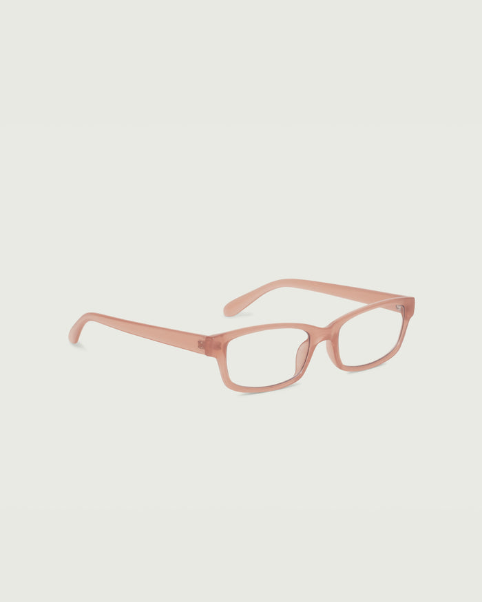 Rosewater::Han Eyeglasses rectangle Pink recycled polyester front diagonal