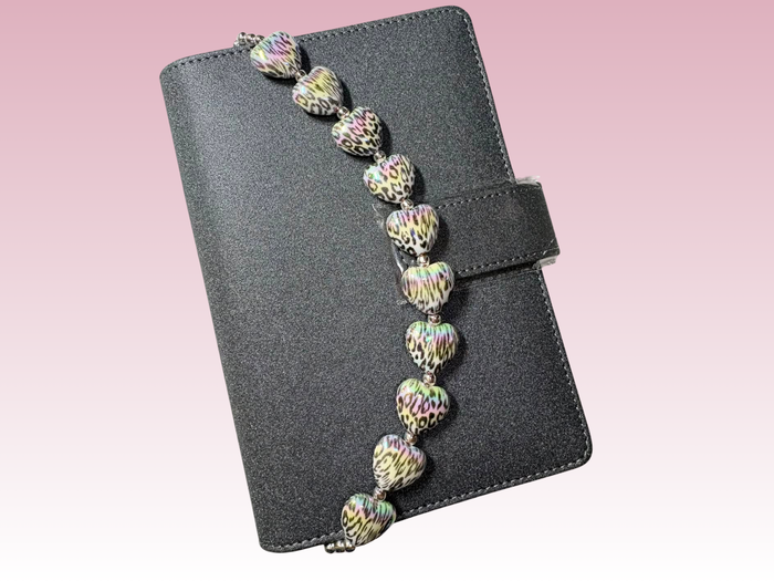Heart Leopard | Binder Chain Charm | Fits A6 Binders