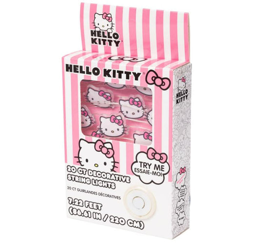 Hello Kitty Pink Bow 20ct LED String Lights Home Goods Silver Buffalo