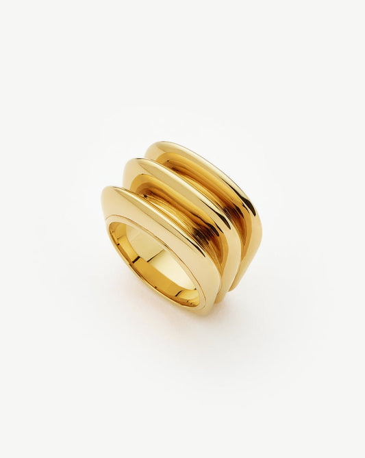 Hera Dome Triple Ridge Ring Rings Missoma