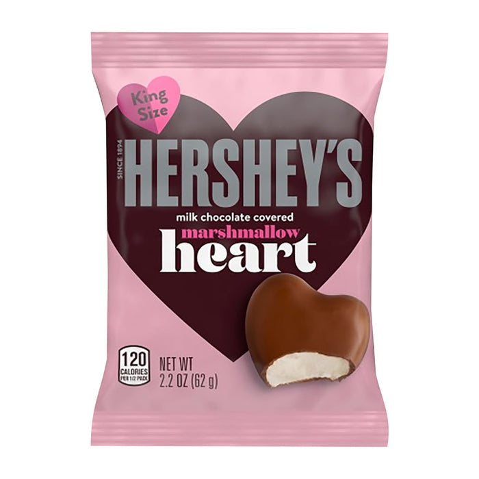 Hershey's Milk Chocolate Heart Marshmallow Candy - 24 Count