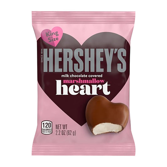 Hershey's Milk Chocolate Heart Marshmallow Candy - 24 Count