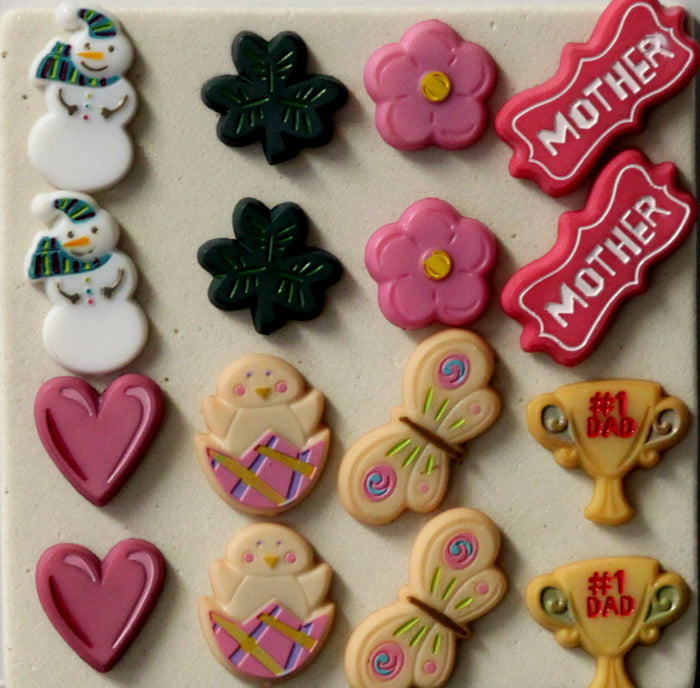 Holiday Seasons Epoxy Brads Embellishments - SCRAPBOOKFARE