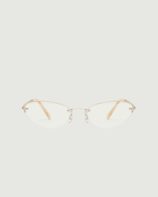 Tinsel::Holly Eyeglasses cateye Gold stainless steel front