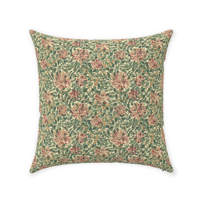 Honeysuckle Cotton Throw Pillows William Morris Green Pink