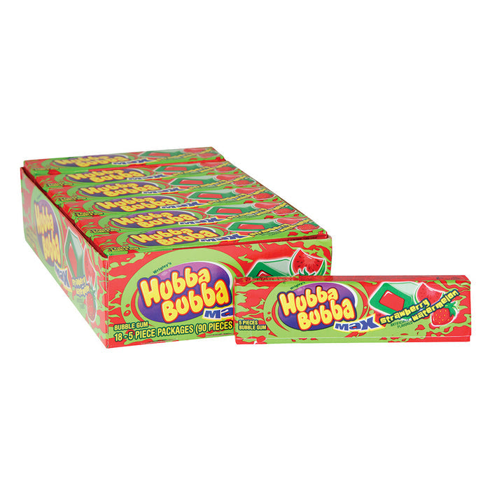 Hubba Bubba Max Strawberry Watermelon Bubble Gum - 18 Count