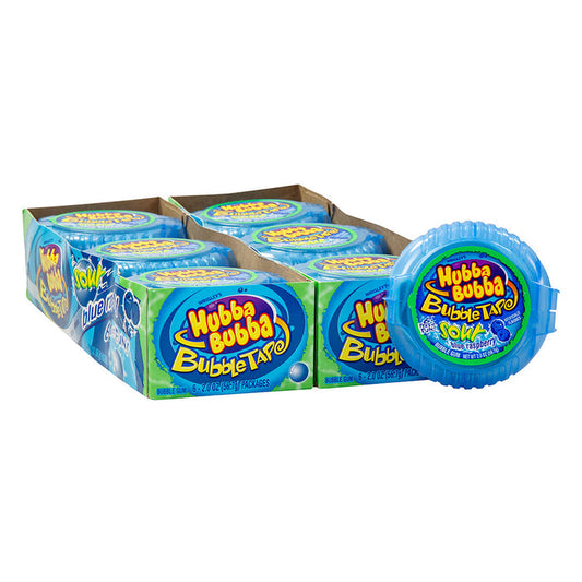 Hubba Bubba Sour Blue Raspberry Bubble Tape Gum - 12 Count