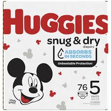 HUGGIES SNUG & DRY DIAPER SIZE 5 GIGA 68 COUNT #ROCK VALUE PRODUCT ORDER BY TUESDAY OCT 27 ARRIVING NOV 04 FOR DELIVERY#