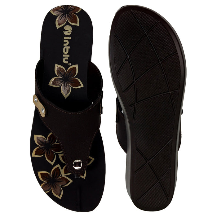Inblu Women Slipper #91J3 - BLACK & BEIGE