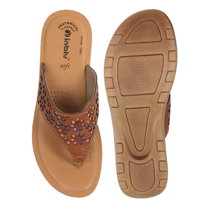 Inblu Women Slipper #CR01 - TAN