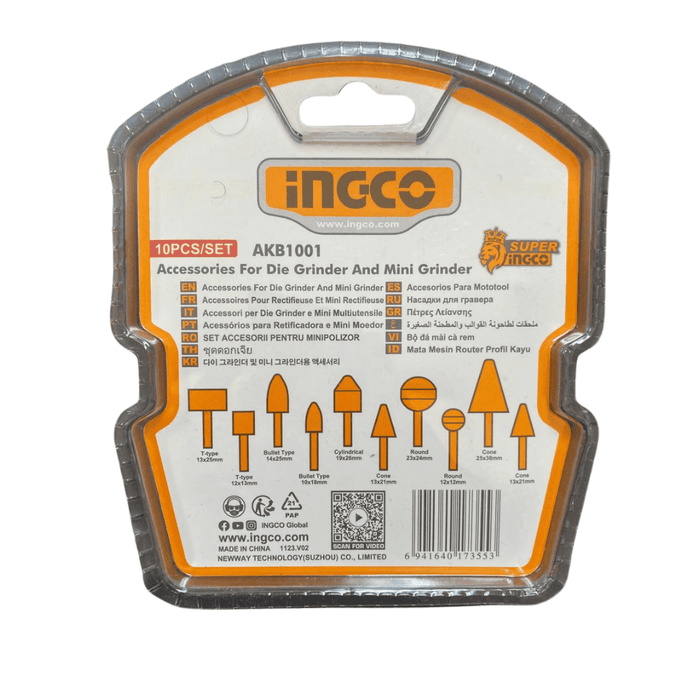 Ingco Grinder Accessories For Die Grinders And Mini Grinders 10Pcs - AKB1001 MEGA