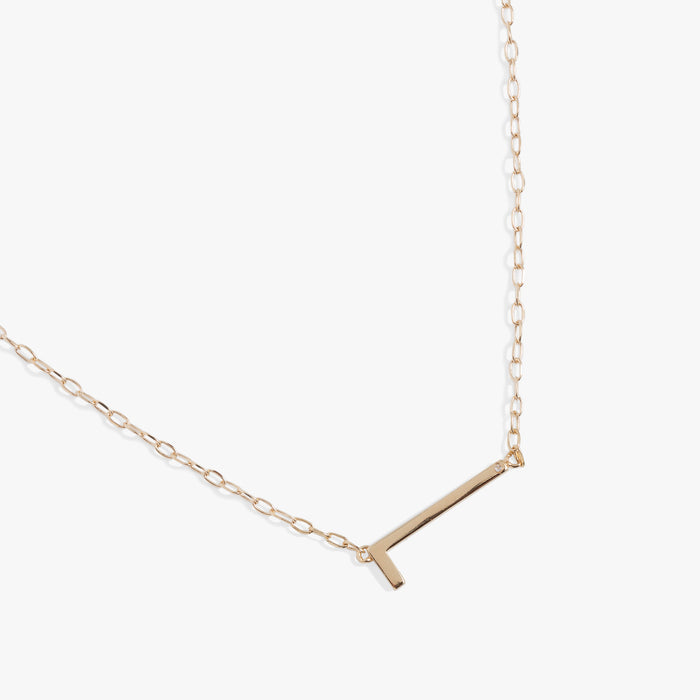 Initial L Precious Elongated Necklace