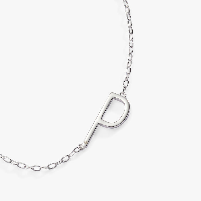 Initial P Precious Elongated Necklace