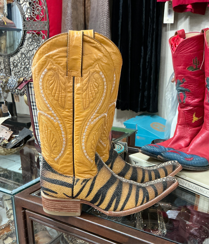 Insane Tiger Stripe Cowboy Boots
