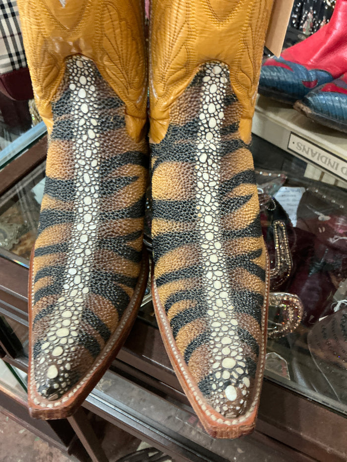 Insane Tiger Stripe Cowboy Boots