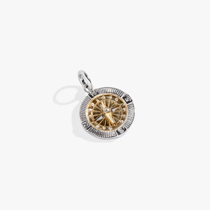 Interchangeable Two-Tone Compass Charm