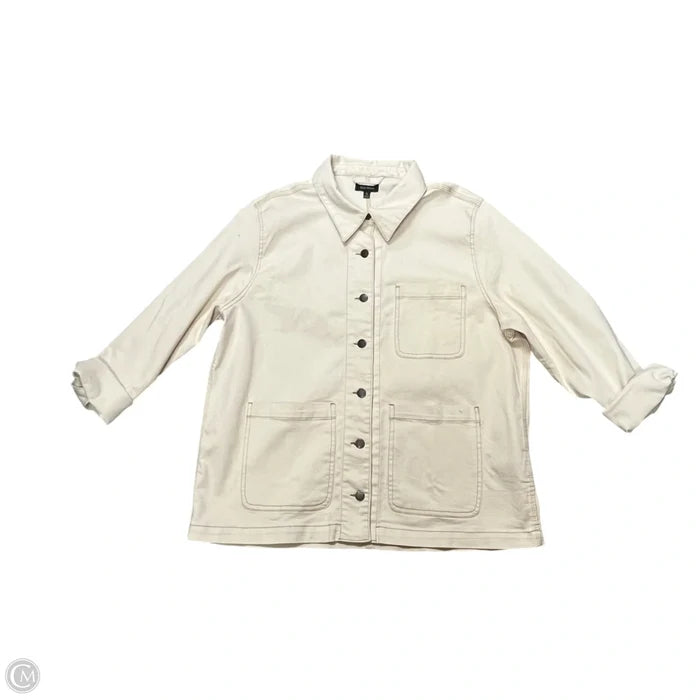 Jacket Denim By Well Worn In Cream Denim, Size: Xl