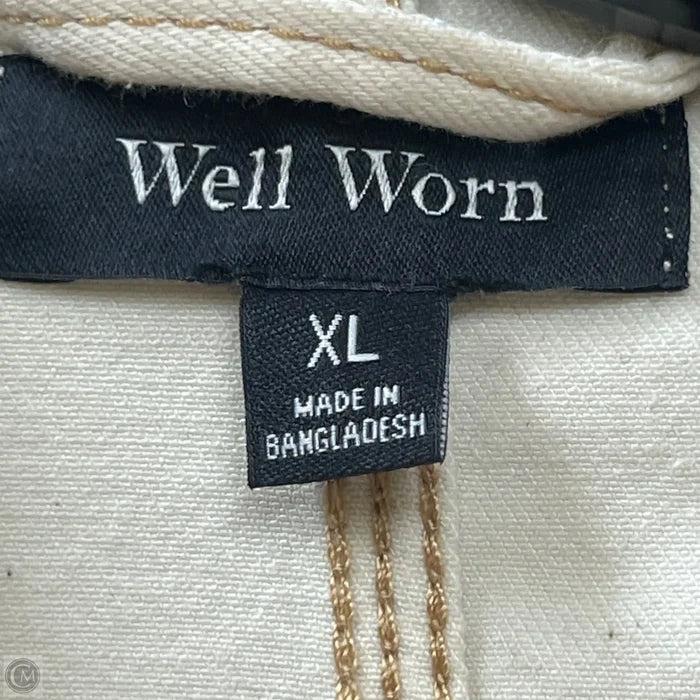 Jacket Denim By Well Worn In Cream Denim, Size: Xl