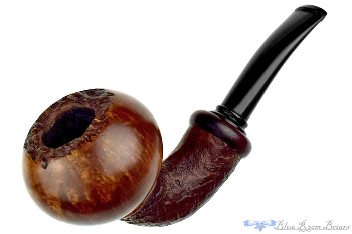 Blue Room Briars is proud to present this Jan Pietenpauw Pipe Bent Partial Blast Raised Tomato with Cocobolo and Plateau
