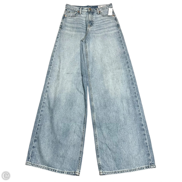 Jeans Wide Leg By Gap In Blue Denim, Size: 0