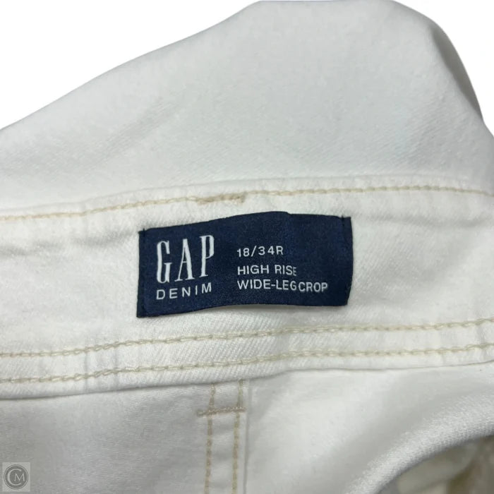 Jeans Wide Leg By Gap In Cream Denim, Size: 18