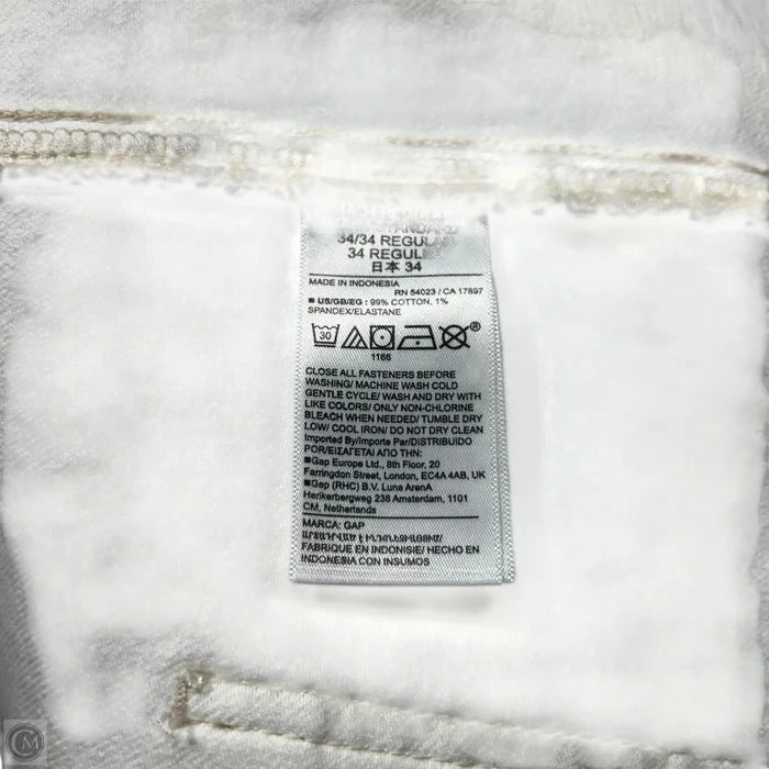 Jeans Wide Leg By Gap In Cream Denim, Size: 18