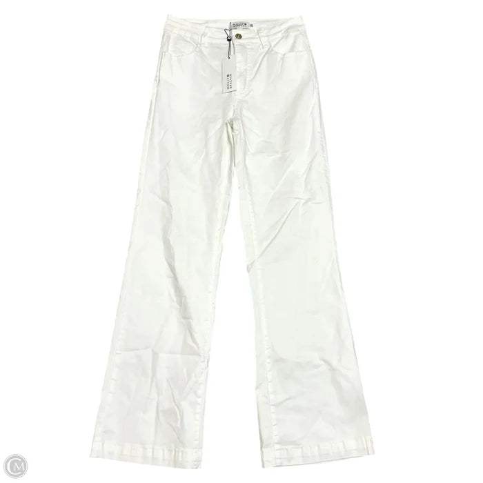 Jeans Wide Leg By Molly Bracken In White Denim, Size: 4