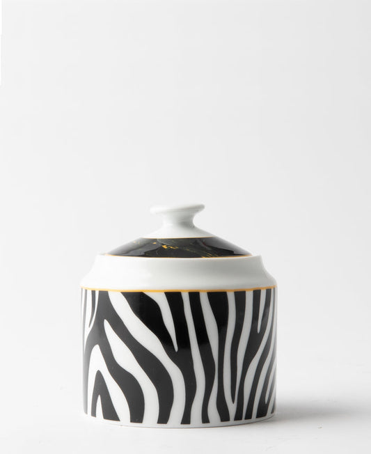 Jenna Clifford Zebra Sugar Pot - Black & White