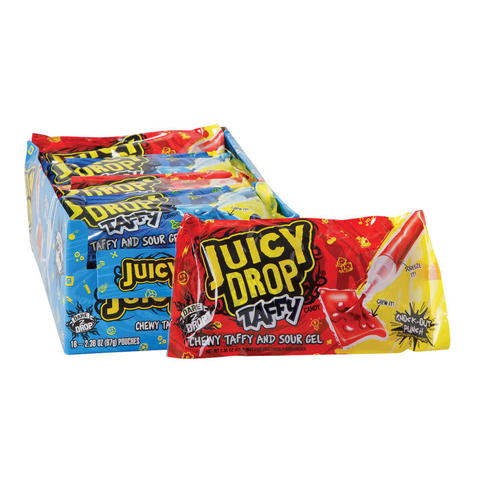 Juicy Drop Taffy Candy with Sour Gel - 16 Count