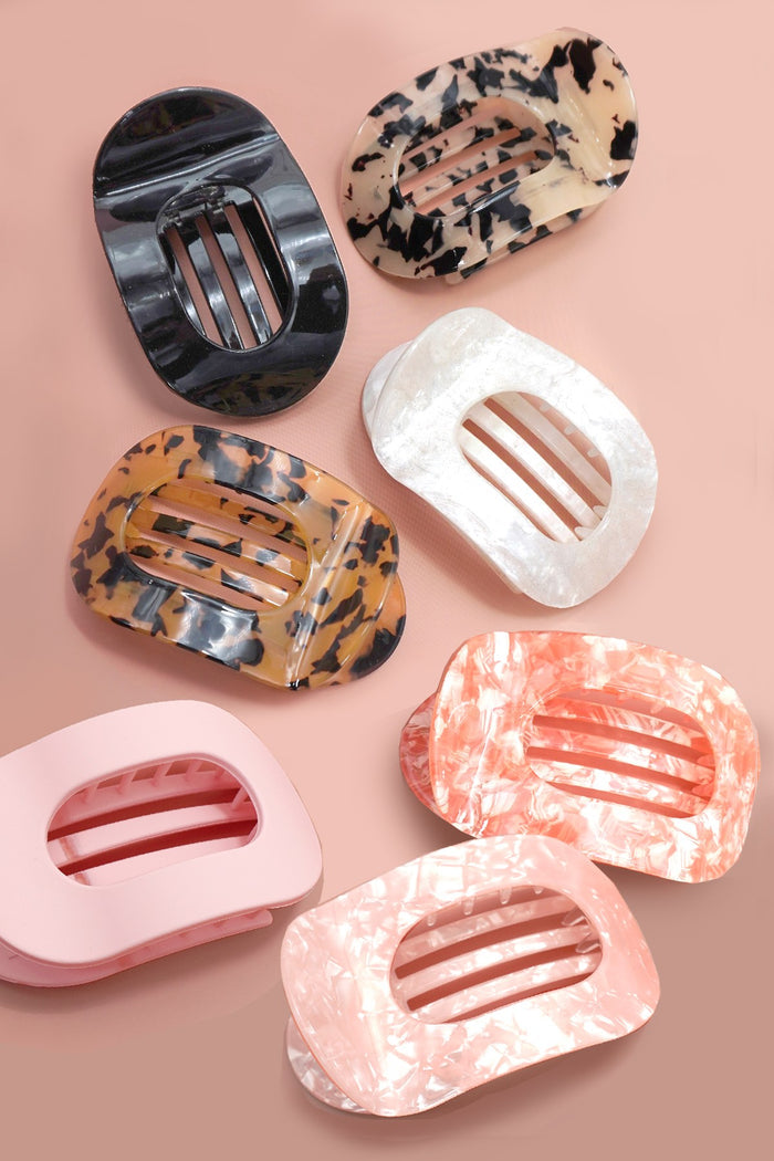Jumbo Lay Flat Oval Hair Claw Clips Secure Styling