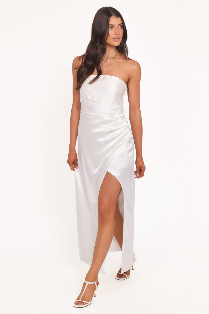 Petal and Pup USA DRESSES Kara Strapless Maxi Dress - White