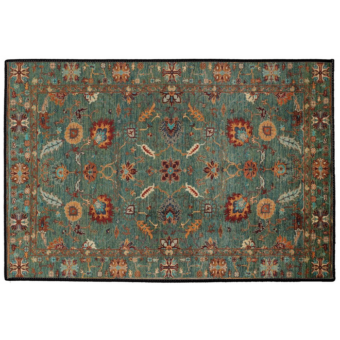 Kashmar Persian Indoor/Outdoor Floor Mat Forest Green Bronze