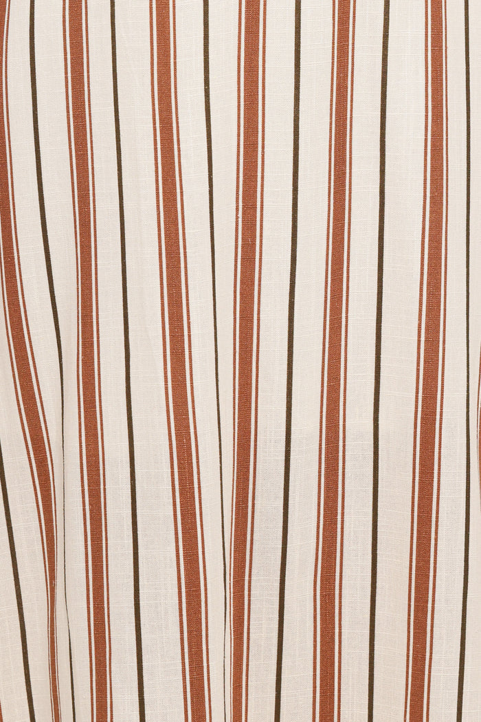 Petal and Pup USA DRESSES Katherine Midi Dress - Brown Stripe