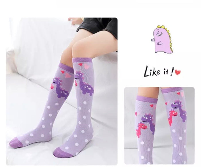 ❣️ Kids’ Socks: Dinosaurs Purple 🦕