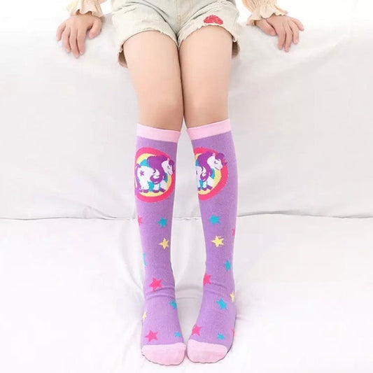 🩵 Kids’ Socks ~ Unicorn Lilac Stars
