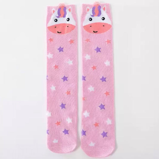 ❣️ Kids’ Socks: Unicorns Pink w/Stars