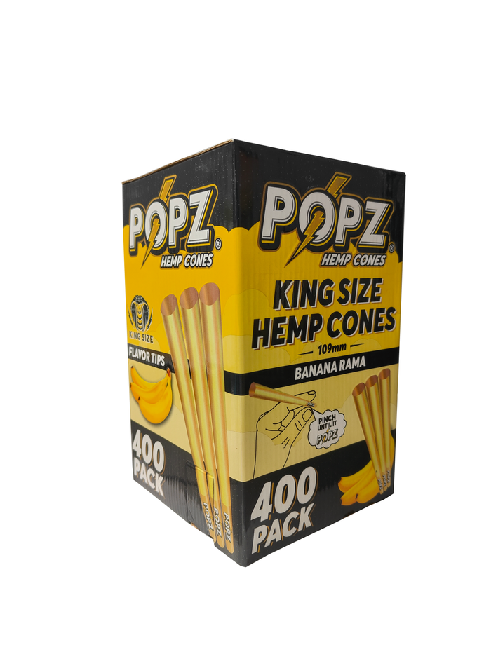 King Palm POPZ King Size Hemp Cones  Terpene Infused Bulk Box - 400 Cones