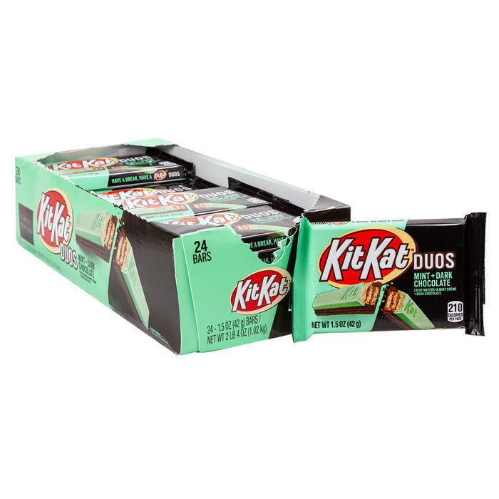 Kit Kat Duos Dark Chocolate Mint Candy Bar - 24 Count