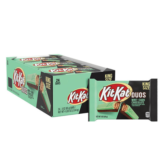Kit Kat King Size Duos Dark Chocolate Mint Candy Bars - 24 Count