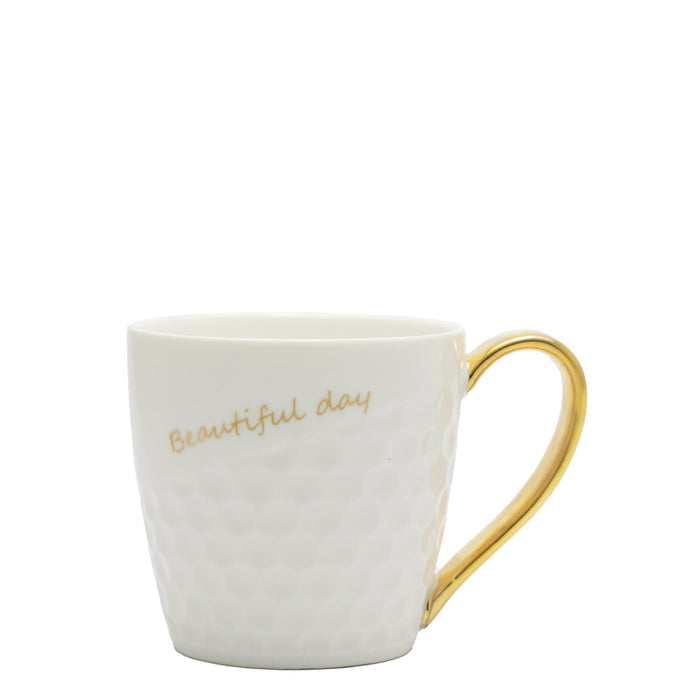 Kitchen Life Beautiful Day Mug - White & Gold